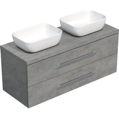 SAT Skříňka pod umyvadlo s deskou Cube Way beton mat CUBE461203BESAT45