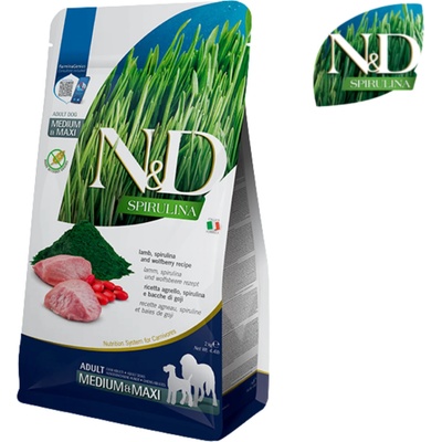 N&D Spirulina Dog Adult Medium & Maxi Lamb & Wolfberry 7 kg