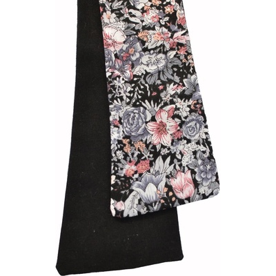 Dámská oboustranná kravata Wclassictie černá květy