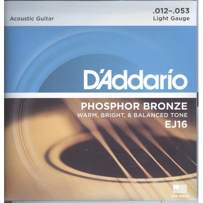 D'ADDARIO EJ16 Phosphor Bronze Light - .012 - .053 – Zbozi.Blesk.cz