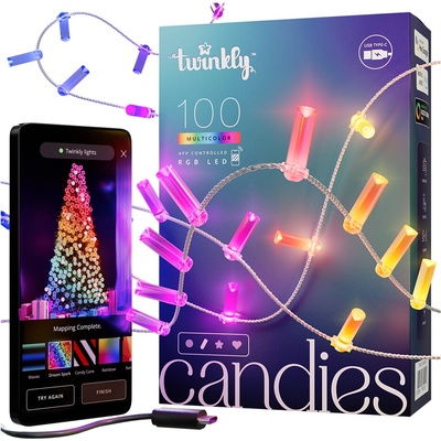 Twinkly SMART WIFI Candies LED svetelná reťaz, 6 m, RGBW, TWKC100RGB-T