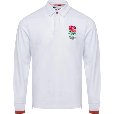 RFU Мъжка риза с дълъг ръкав RFU England Rugby Long Sleeve Shirt Mens - White