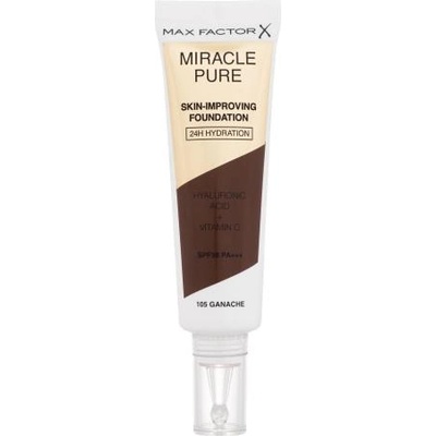 MAX Factor Miracle Pure Skin-Improving Foundation SPF30 грижовен хидратиращ фон дьо тен 30 ml нюанс 105 Ganache