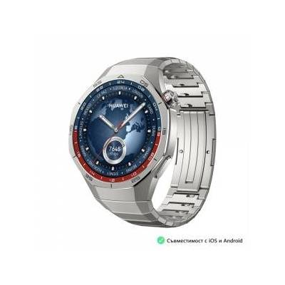 Часовник Huawei Watch GT5 Pro Vili-B29M, 1.43", Amoled, 466x466, PPI 326, BT5.2, BLE/BR/EDR, 524mAh, 40-meter free diving, HUAWEI TruSense System, ECG analysis, Battery life up to 14 days, Compatible with iOS and Android devices, Titanium + Huawei FreeBud