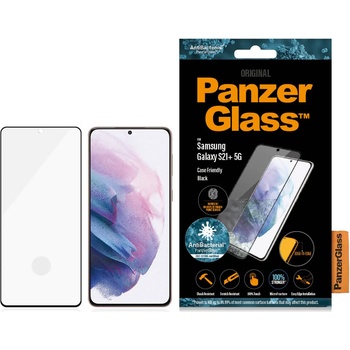 Panzer Стъклен протектор PanzerGlass за Samsung Galaxy S21 Plus FingerPrint, CaseFriendly, AntiBacterial - Черен, 118281