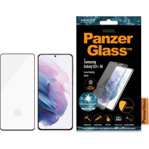 Panzer Стъклен протектор PanzerGlass за Samsung Galaxy S21 Plus FingerPrint, CaseFriendly, AntiBacterial - Черен