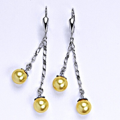 Čištín se Swarovski gold perlou perly na řetízku NK 1451/27