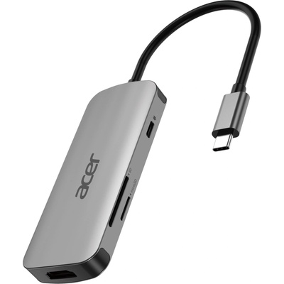 Докинг станция, Acer 7in1 Type C dongle: 1 x HDMI, 3 x USB3.2, 1 x SD/TF, 1 x PD, Up to 5Gbps Data transmission spee (HP.DSCAB.018)