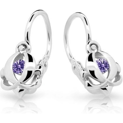 Danfil dětské náušnice C2218 z bílého zlata s kamínkem Amethyst zapínání brizura