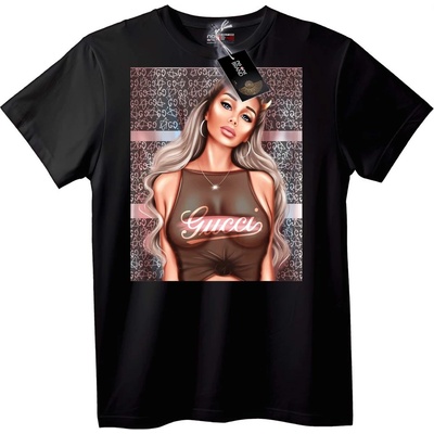 NOONEBRAND Тениска с лого на Gucci и графика на жена - 4XL, White