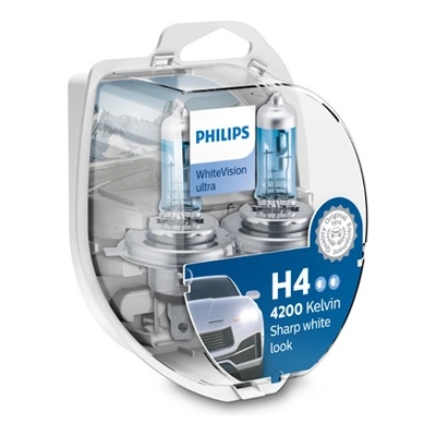 Philips Крушка, фар PHILIPS H4, 12V, 60/55W, 4200K, 1560lm, 2 бр