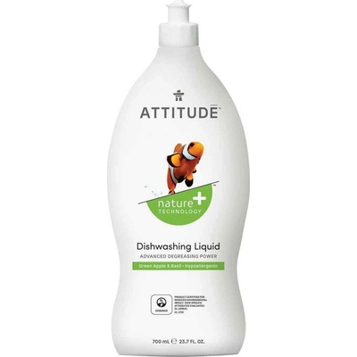 Attitude tekutina na mytí nádobí, zelené jablko a bazalka 700 ml