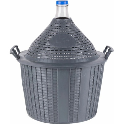 Demižon skleněný 34l Cada v plastovém koši