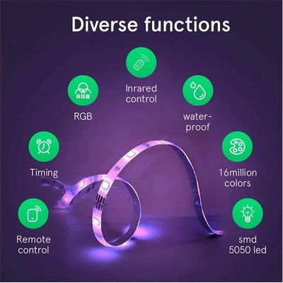 Smart 12V 40LED/m IP44 36W RGB Nous F2 10m WiFi Tuya