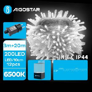 Aigostar - LED външен коледен гирлянд 200xLED/8 функции 23m IP44 студено бяло (AI0451)