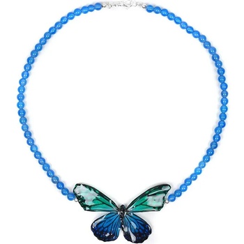 Image 1 of Dannyra Колие със син ахат и естествена пеперуда Dannyra Jewels