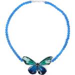 Dannyra Колие със син ахат и естествена пеперуда Dannyra Jewels