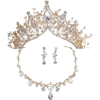 Naishide Jewelry slavnostní souprava s krystaly a korunkou sYMPHONIA
