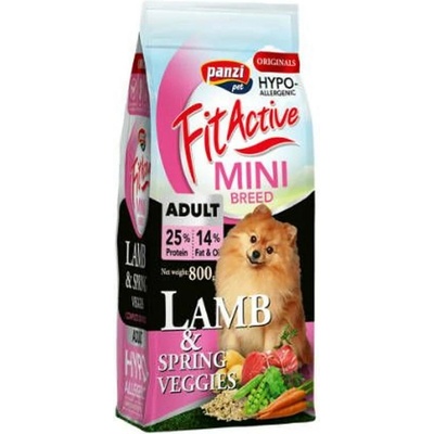 Panzi FitActive ORIGINALS Mini Adult Active Hypoallergenic Lamb & Spring Veggies 0,8 kg