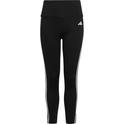 adidas dievčenské legíny ESSENTIALS AEROREADY 3-STRIPES HIGH-WAISTED čierna biela
