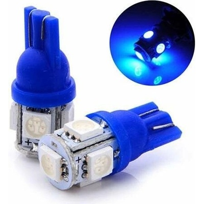 Rabel 24V T10 W5W 5 smd 5050 MODRÁ