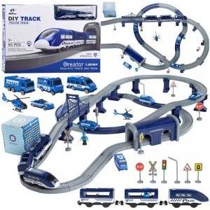 Jokomisiada Large electric train track POLICE 92 pieces ZA4436