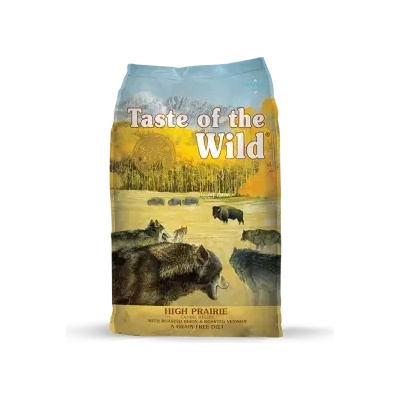 Taste of the Wild High Prairie Canine with Bison & Venison - суха храна без зърнени култури за кучета с протеини от бизон и елен за поддържане на здравето и енергията