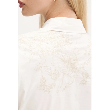 Desigual Риза Desigual BROIDFLO дамска в бяло със стандартна кройка с класическа яка 25WWCW13 (25WWCW13)