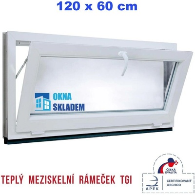 ERKADO Plastové okno 1200 x 600 mm sklopné, Bílé / Antracit