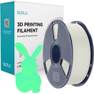 Sunlu PLA светещ в тъмното филамент (бял и зелен) (PLA Glow W-G)
