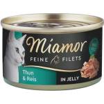 Miamor Feine Filets в желе - мокра котешка храна с риба тон и ориз, 100 г консерва