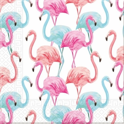 Procos Ubrousky papírové Tropical Flamingo 20ks 33x33cm