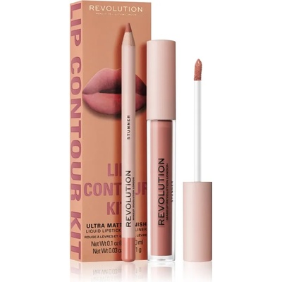Makeup Revolution Lip Contour Kit комплект за устни цвят Stunner