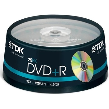 TDK DVD+R 4,7GB 16x, 25ks