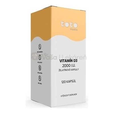 Toto Vitamín D3 2000 I.U. želatínové kapsuly 120 kapsúl