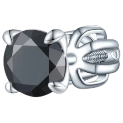 Olivie stříbrná náušnice PIPPI BLACK 8759