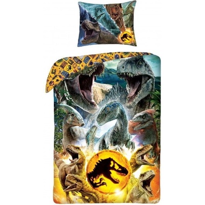 Halantex Obojstranné bavlna obliečky Jurassic Park 140x200 70x90 JW-9108BL