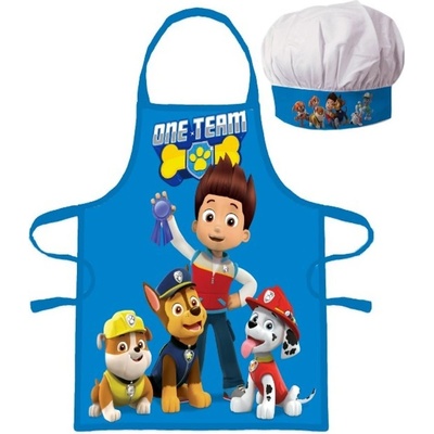 BrandMac zástera s kuchárskou čiapkou Tlapková patrola Paw Patrol motív One Team 2 dielna súprava