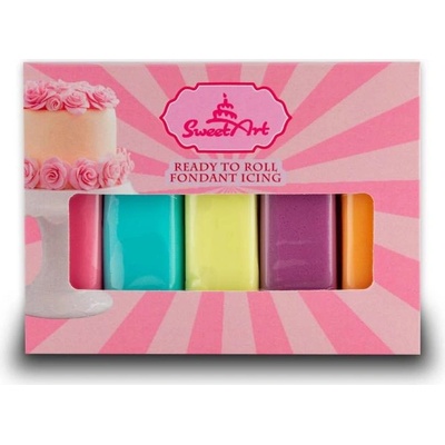SweetArt potahovací a modelovací hmoty vanilkové Neon mix 5 x 100 g