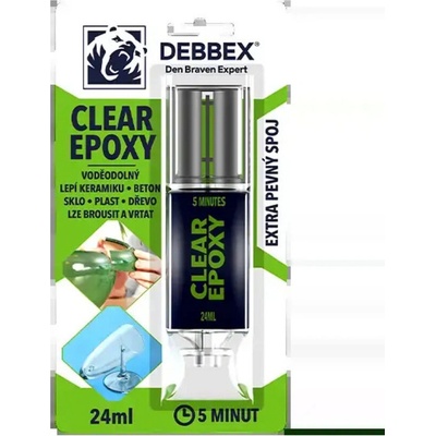 Debbex Clear Epoxy lepidlo 2K blister 24 ml transparentná