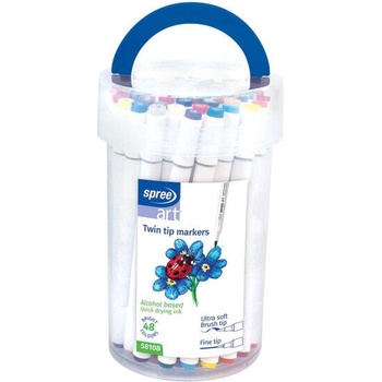 Spree Двувърхи маркери SPREE Art Soft Brush 48 цв
