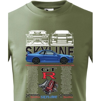 Dětské tričko Nissan Skyline GTR Military Velikost Canvas Bezvatriko.cz 2322