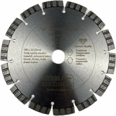 Atlas Quattro Laser diamantový řezný kotouč 180 mm QL180