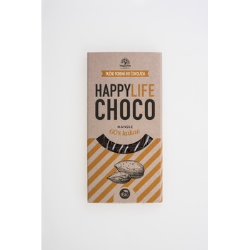HAPPYLIFE Choco čokoláda 60% horká s mandľami 70 g BIO