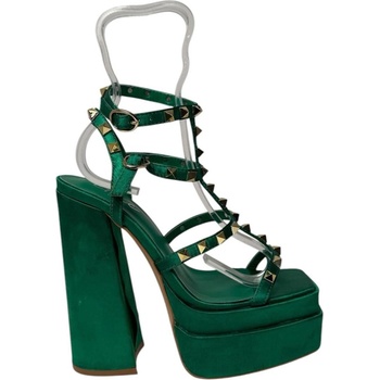 Image 1 of Chic Сандали Chic Women's Studded Multi-Strap Block Heel Platform Heeled Sandal - Green