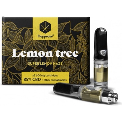 Happease Lemon Tree Vape cartridge 85% CBD fullspectrum, 2ks x 600mg