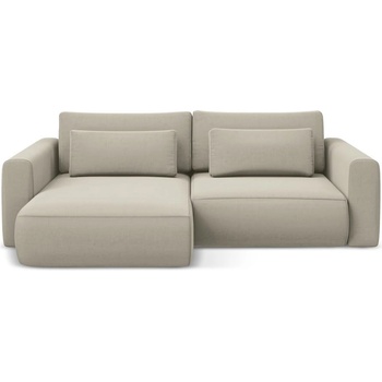 makamii Бежов кадифен разтегателен ъглов диван с място за съхранение (ляв ъгъл) Kapua - Makamii (KAPUA_LCF_S_3_P1_C6)