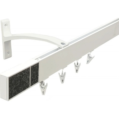 Kovovégarnýže Garnýže Square line elegance crystal dark bílá lesklá Jednořadá, 0-100cm, jezdec+šnekový háček