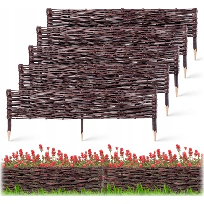 Zahradní palisáda kadax dřevěná proutěná hnědá 100x20 cm 5ks