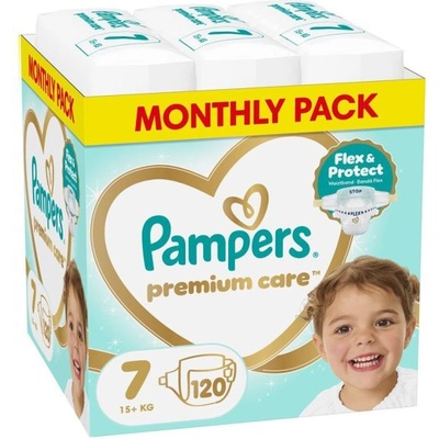 Pampers Памперси Pampers Premium Care 7 (15+кг. ) - 120 броя